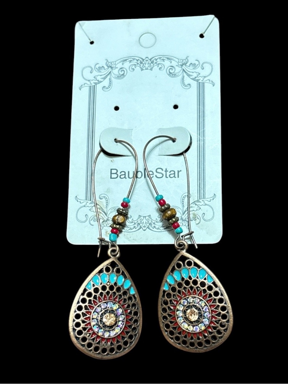 Turquoise Multicolor Teardrop Dangle Earrings